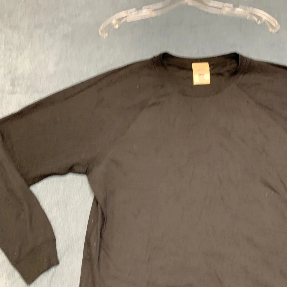 Columbia Sweater Mens Medium Black Cotton Blend Crewneck Raglan Sleeve Pullover